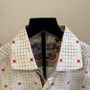 Robert Graham White and Pink Grid Men's Shirt